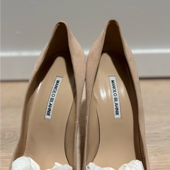 Manolo Blahnik Suede Beige BB 105mm - Picture 7 of 7